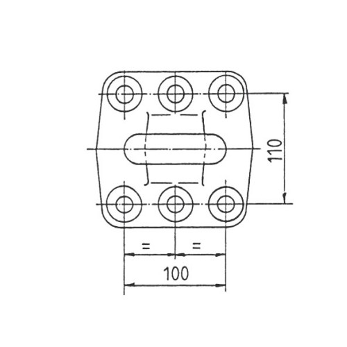 10990548 Петля дышла прицепа RINGFEDER, Ø 40 mm  фланцевая разболтовка 110Х100 под 6 отверстий, Усилие на разрыв  D 130 kN, Dс 100 kN