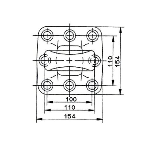 14990683 Петля дышла прицепа RINGFEDER, Ø 50 mm  фланцевая разболтовка 110Х100 под 8 отверстий, Усилие на разрыв  D 190 kN, Dс 135 kN