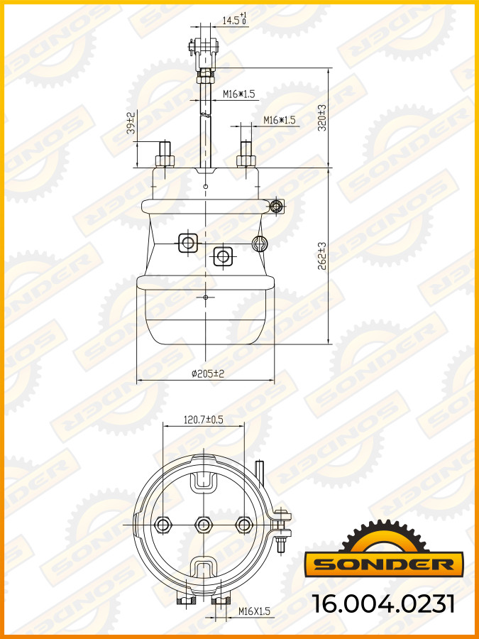 Энергоаккумулятор (кулачковый тормоз) TYPE24/30 BPW ROR DAF RVI (прицепной)